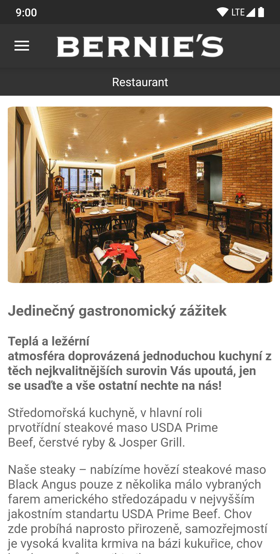 BERNIES — Restaurace, screenshot z Google Play