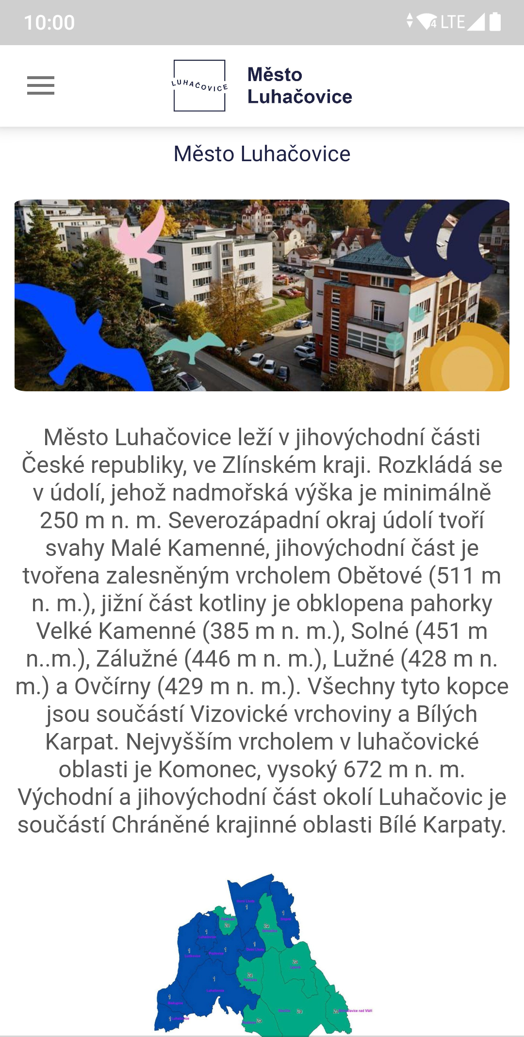 Město Luhačovice — O městě, screenshot z Google Play